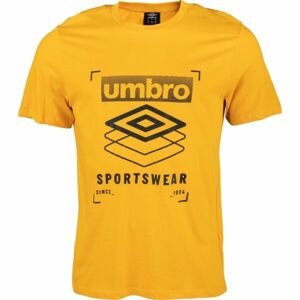 Umbro FW STACKED FRAME GRAPHIC TEE Pánske tričko, žltá, veľkosť S