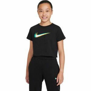 Nike NSW SS CROP TEE G Dievčenské tričko, čierna, veľkosť M