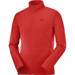 Salomon OUTRACK FULL ZIP MID M Pánska mikina, červená, veľkosť XL