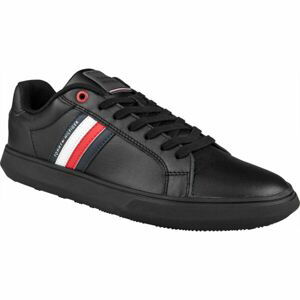 Tommy Hilfiger ESSENTIAL LEATHER CUPSOLE Pánska voľnočasová obuv, čierna, veľkosť 46