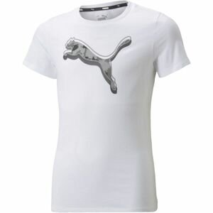 Puma ALPHA TEE G biela 152 - Dievčenské tričko