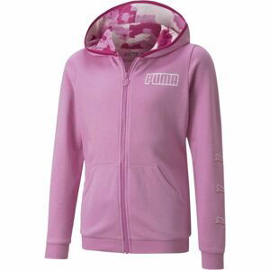 Puma ALPHA FULL -ZIP HOODIE TR Dievčenská mikina, ružová, veľkosť 128