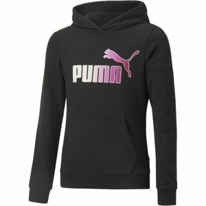 Puma ESS+BLEACH LOGO HOODIE TR G čierna 140 - Dievčenská mikina