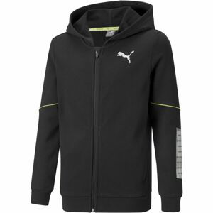 Puma ACTIVE SPORTS FULL-ZIPP HOODIE TR B Detská mikina, čierna, veľkosť 128