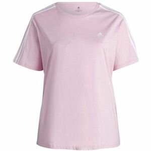 adidas 3S T Dámske tričko plus size, ružová, veľkosť 1x