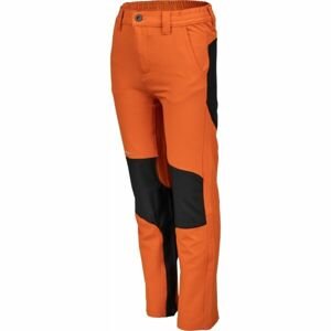 ALPINE PRO CHLAPECKÉ Chlapčenské softshellové nohavice, oranžová, veľkosť 116-122