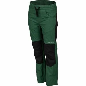 ALPINE PRO BEETHO Chlapčenské outdoorové nohavice, tmavo zelená, veľkosť