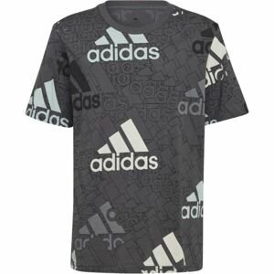 adidas U BL LOGO TEE Chlapčenské tričko, sivá, veľkosť 140