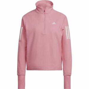 adidas OTR 1/2 ZIP Dámske bežecké tričko, ružová, veľkosť L