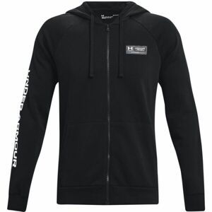 Under Armour RIVAL FLEECE CHROMA FZ HD Pánska mikina, čierna, veľkosť XL