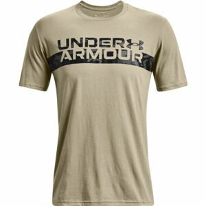 Under Armour CAMO CHEST STRIPE SS Pánske tričko s krátkym rukávom, béžová, veľkosť M