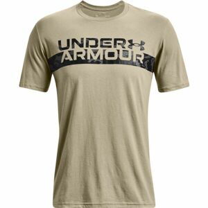 Under Armour CAMO CHEST STRIPE SS Pánske tričko s krátkym rukávom, béžová, veľkosť XL