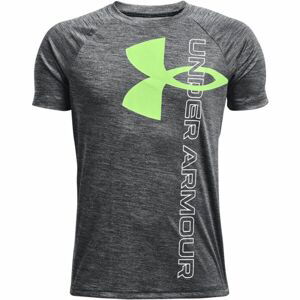 Under Armour TECH SPLIT LOGO HYBRID Chlapčenské tričko, tmavo sivá, veľkosť S