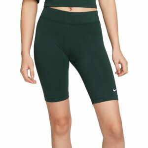 Nike NSW ESSNTL MR BIKER SHORT Dámske kraťasy, zelená, veľkosť XS