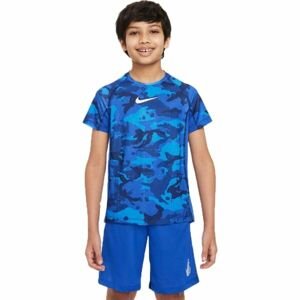 Nike NP DF SS TOP AOP B modrá S - Chlapčenské tréningové tričko