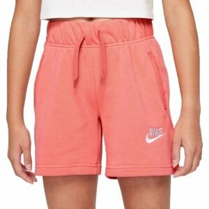 Nike SPORTSWEAR CLUB Dievčenské šortky, lososová, veľkosť L