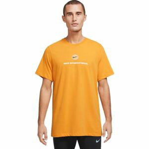 Nike U NK DF TEE RUN DIVISION SU22 Pánske tričko, oranžová, veľkosť L