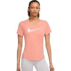 Nike NK SWOSH RUN SS TOP Dámske tričko, lososová, veľkosť L