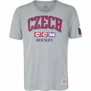 CCM FLAG TEE TEAM CZECH Pánske tričko, sivá, veľkosť L