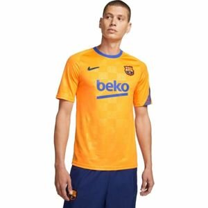 Nike FCB M NK DF TOP SS PM Pánske futbalové tričko, oranžová, veľkosť M