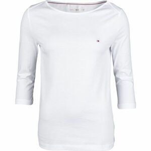 Tommy Hilfiger ORG CO SLIM BOAT-NK TOP 3/4 SLV Dámske tričko, biela, veľkosť XS