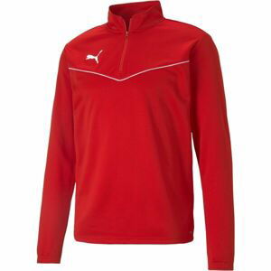 Puma TEAMRISE 1 4 ZIP TOP Pánska mikina so zipsom, červená, veľkosť L