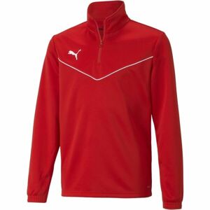 Puma TEAMRISE 1 4 ZIP TOP JR Chlapčenská mikina, červená, veľkosť 128