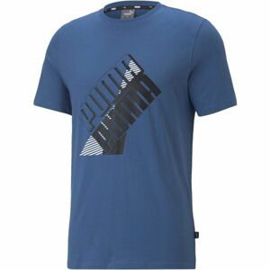 Puma POWER LOGO TEE Pánske tričko, modrá, veľkosť XL