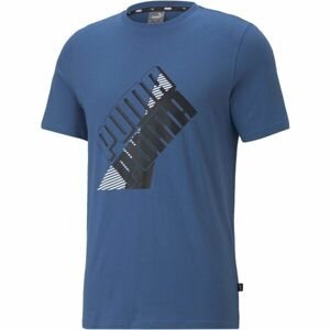 Puma POWER LOGO TEE Pánske tričko, modrá, veľkosť XXL