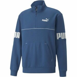 Puma POWER COLORBLOCK HALF ZIP FL Pánska mikina, modrá, veľkosť M