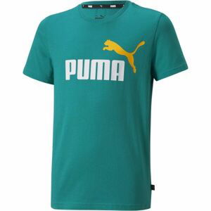 Puma ESS + 2 COL LOGO TEE Chlapčenské tričko, zelená, veľkosť 140