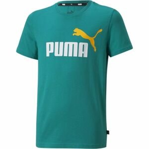 Puma ESS + 2 COL LOGO TEE Chlapčenské tričko, zelená, veľkosť 152