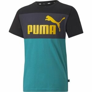 Puma ESS+COLORBLOCK TEE Chlapčenské tričko, tyrkysová, veľkosť 152