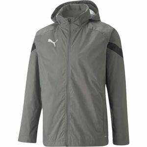 Puma TEAMFINAL ALL WEATHER JACKET Pánska futbalová mikina, tmavo sivá, veľkosť S