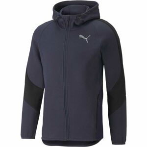 Puma EVOSTRIPE FULL-ZIP HOODIE Pánska športová mikina, tmavo modrá, veľkosť L