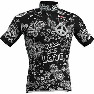 Rosti PEACE AND LOVE Pánsky cyklistický dres, čierna, veľkosť XXXXL