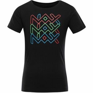 NAX VILLAGO Detské bavlnené tričko, čierna, veľkosť 104-110