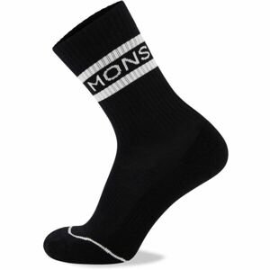 MONS ROYALE SIGNATURE CREW Unisex ponožky z Merino vlny, čierna, veľkosť L