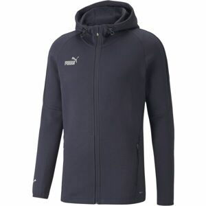 Puma TEAMFINAL CASUALS HOODED Futbalová mikina, tmavo modrá, veľkosť L