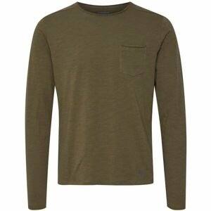 BLEND T-SHIRT L/S Pánske tričko s dlhým rukávom, khaki, veľkosť XXL