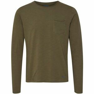 BLEND T-SHIRT L/S Pánske tričko s dlhým rukávom, khaki, veľkosť