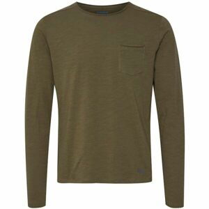 BLEND T-SHIRT L/S Pánske tričko s dlhým rukávom, khaki, veľkosť M