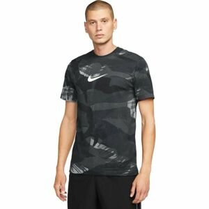 Nike NK DF TEE CAMO AOP Pánske tričko, tmavo sivá, veľkosť XXL