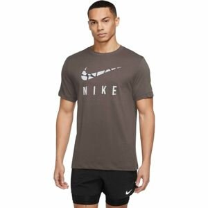 Nike U NK DF TEE RUN DIVISION Pánske tričko, hnedá, veľkosť S