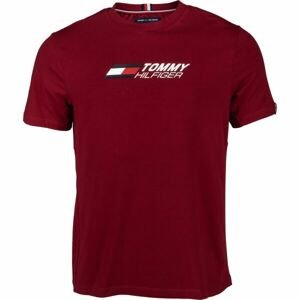 Tommy Hilfiger ESSENTIALS BIG LOGO S/S TEE Pánske tričko, červená, veľkosť XXL