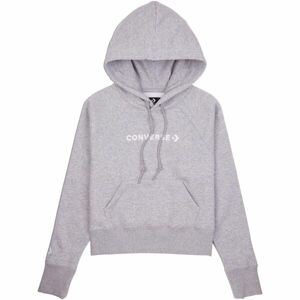 Converse STRIP WORDMARK FLEECE HOODIE Dámska mikina, sivá, veľkosť XS