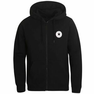 Converse GO-TO CHUCK TAYLOR PATCH ZIP BRUSHED BACK FLEECE HOODIE Pánska mikina, čierna, veľkosť S