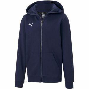 Puma TEAMGOAL 23 CASUALS HOODED JACKET JR Futbalová tepláková bunda, tmavo modrá, veľkosť 128