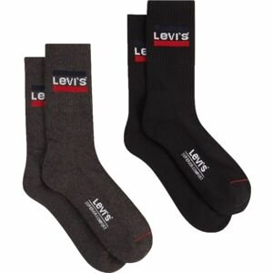 Levi's REGULAR CUT SPRTWR LOGO 2P Ponožky, čierna, veľkosť 35-38