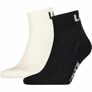 Levi's MID CUT SPORT LOGO 2P Unisex ponožky, čierna, veľkosť 35-38
